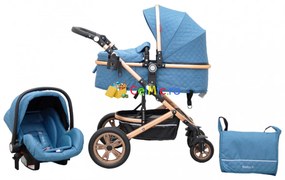 Carucior 3in1 cu landou reversibil si scoica - BabyCare PRO, 0-36 luni - CPC-24-tucoaz