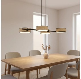 Lustră suspendată cu cablu DRUMZ 4xE14/10W/230V bej