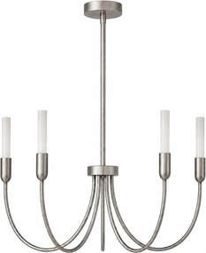Candelabru cu 5 brate AUGUSTINE nickel/alb