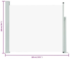 Copertina laterala retractabila de terasa, crem, 100 x 300 cm Crem, 100 x 300 cm