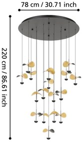 Lustră LED dimabilă pe cablu Eglo 390341 DRACERA 17xLED/2,3W/230V d. 78 cm