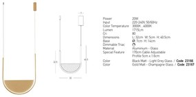 Lustra design modern LED DECO negru/ gri deschis