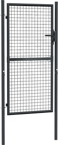vidaXL Poartă de grădină din plasă, oțel galvanizat, gri, 100x175 cm