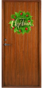 Sticker decorativ Decoratiune Craciun Coronita Merry Christmas