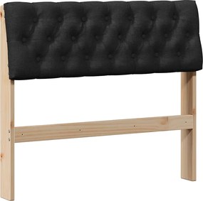 vidaXL Tăblie tapițată Negru 90 cm Lemn de pin masiv
