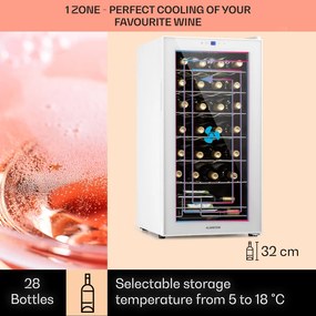 Shiraz 28 Uno, frigider pentru vin, 74 litri, 28 sticle, panou de control tactil, 5-18°C