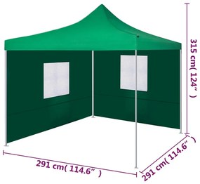 Cort pliabil cu 2 pereti, verde, 3 x 3 m Verde, 3 x 3 m