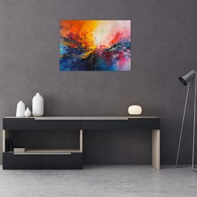 Tablou pe sticlă - Abstracție de culoare (70x50 cm)