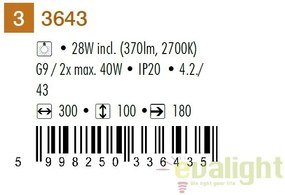Aplica de perete pentru tablou, oglinda, Picture light 3643 RX