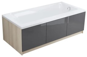 Cada baie incastrata Cersanit Smart, 160 x 80 cm, orientare stanga, alb lucios 1600x800 mm, Stanga