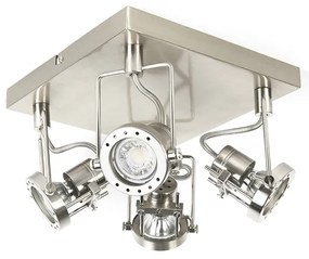 Spotlight industrial din oțel cu 4 lumini rotative și orientabile - Suplux