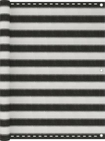 vidaXL Paravan pentru balcon, antracit și alb, 120 x 400 cm, HDPE