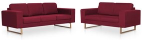 276865 vidaXL Set de canapele, 2 piese, bordo, material textil