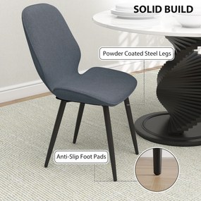 HOMCOM Scaune Tapitate Metalice, Gri Modern | Aosom Romania