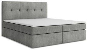 Pat boxspring gri cu spațiu de depozitare 160x200 cm Palta – Makamii