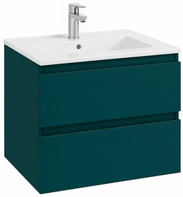 Dulap baie suspendat 60 cm, verde inchis mat, pentru lavoar, Defra Como 60 cm