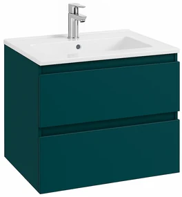 Dulap baie suspendat 60 cm, verde inchis mat, pentru lavoar, Defra Como 60 cm