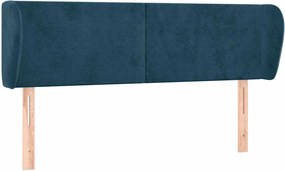 vidaXL Tăblie pat cu aripioare albastru închis 147x23x78/88 cm catifea