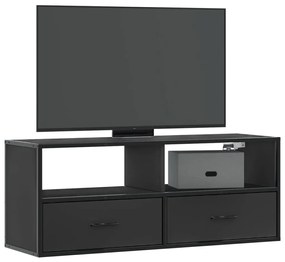 848929 vidaXL Dulap TV, negru, 100x31x39,5 cm, lemn prelucrat și metal