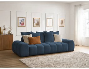 Canapea albastru-închis cu tapițerie din chenille 278 cm Everest – Bobochic Paris