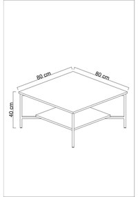 Măsuță de cafea Gold Line White