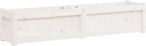 vidaXL Jardinieră de grădină, alb, 150x31x31 cm, lemn masiv de pin