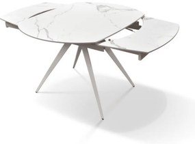MASA OVALA EXTENSIBILA -STICLA CERAMICA CU PICIOR METALIC - GRI ANTRACIT