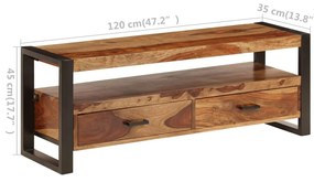 Comoda TV, 120 x 35 x 45 cm, lemn masiv de sheesham 1, Lemn masiv de sheesham