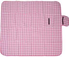 Pătură picnic Carouri 130 x 150 cm, roz