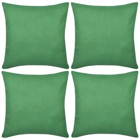 vidaXL Huse de pernă din bumbac, 80 x 80 cm, verde, 4 buc.
