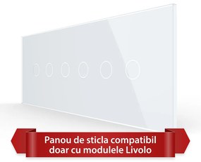 Panou Intrerupator Dublu + Dublu + Dublu cu Touch LIVOLO din Sticla, Standard Italian – 6/7M