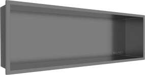 Raft incastrat dreptunghiular Balneo Wall-Box One cu rama 60x20x10 cm Gun Metal periat