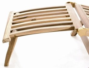 Șezlong de grădină din lemn DIVERO Florentine cu suport pent