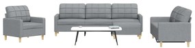 vidaXL Set canapele cu taburet, 4 piese, gri deschis, textil