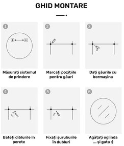 Oglindă LED Rotundă (90 cm), 3 Moduri Iluminare (Lumină Rece, Naturală, Caldă), Intensitate Reglabilă, Funcție Dezaburire, Ceas (Timer) și Termometru, Control Tactil (Touch)