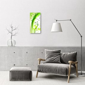Ceas de perete din sticla vertical Natura verde plantelor