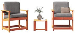 vidaXL Set mobilier grădină, 3 piese, maro ceruit, lemn masiv pin
