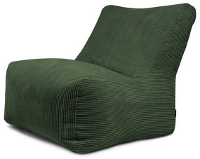Fotoliu bean bag verde cu tapițerie din catifea reiată Seat 100 Lounge – SLOWDOWN
