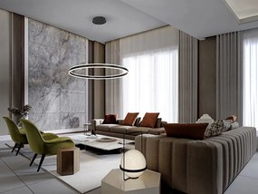 Lustra LED design modern circular 100cm Helia negru mat