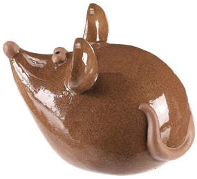 Decorațiune ceramică Șoarece, 17 x 14 x 14 cm,maro, 17 cm