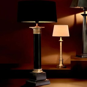 Veioza, lampa de masa LUX neagra, finisaj brass, H-83cm, Monaco 101640 HZ