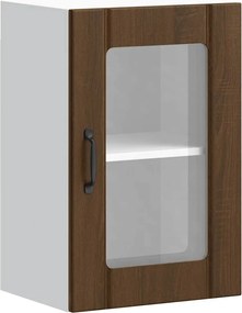 vidaXL Dulap de bucătărie cu ușă din sticlă din stejar maro „Lucca”