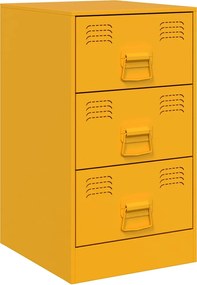 vidaXL Noptiere, 2 buc., galben muștar, 34,5x39x62 cm, oțel