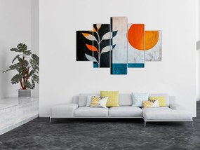 Tablou - Abstracție cu plantă și soare (150x105 cm)