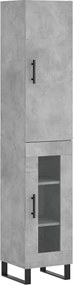 vidaXL Dulap înalt, gri beton, 34,5x34x180 cm, lemn prelucrat