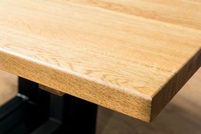 Masa de dining neagra cu blat din stejar PURO 70x70