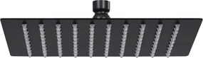 vidaXL Cap de duș tip ploaie pătrat, negru, 20x20 cm, oțel inoxidabil