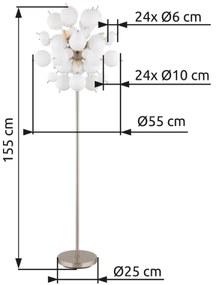 Lampadar Globo 15633SO UDO 6xE14/25W/230V alb