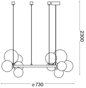 Lustră LED pe cablu Ideal Lux PERLAGE 11xG9/3W/230V auriu