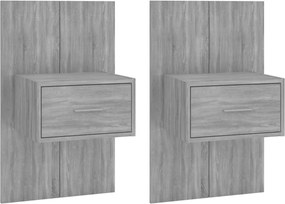 vidaXL Noptiere de perete, 2 buc., gri sonoma